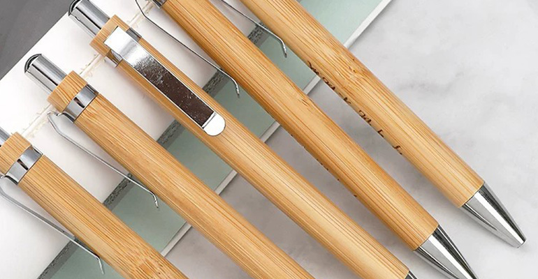 Natural Bamboo Ballpoint Pen with Custom Logo