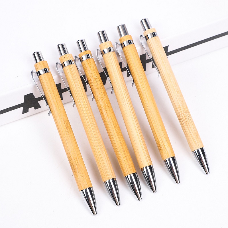 Bamboo Pen Detail with Silver-Tone Fittings