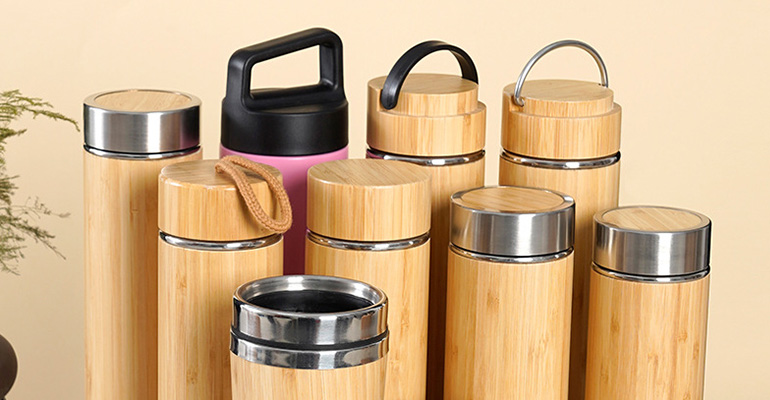 500ml Bamboo Insulated Thermos Cup with Tea Infuser