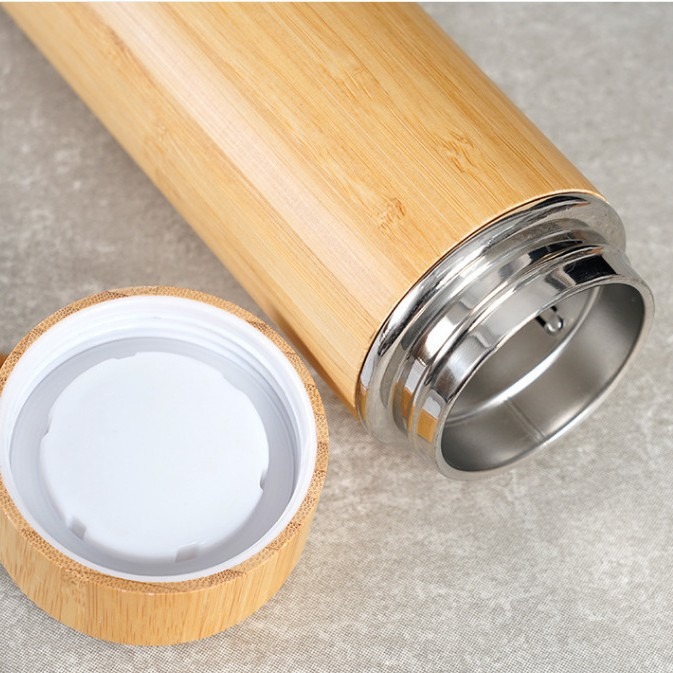 Leak-Resistant Bamboo Thermos Cup Lid
