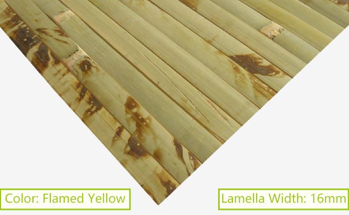 Bamboo Mat Roll Slat Flame Yellow Color