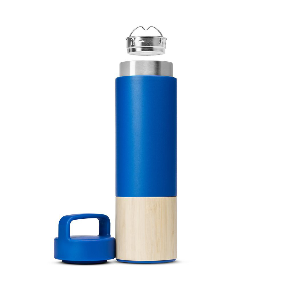 Mint Green Tumbler with Bamboo Outer Sleeve