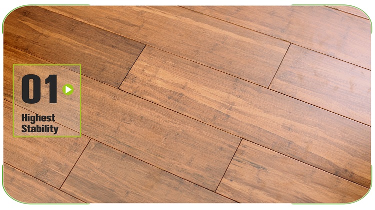Carbonized Solid Strand Woven Bamboo Flooring Close Up