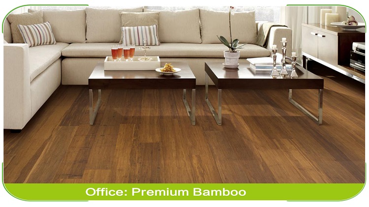 Carbonized Solid Strand Woven Bamboo Flooring Executive Office Suite