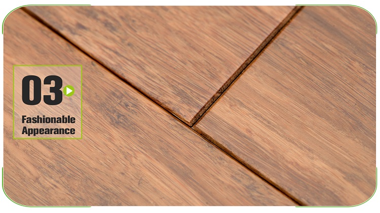 Carbonized Solid Strand Woven Bamboo Flooring Tongue and Groove System