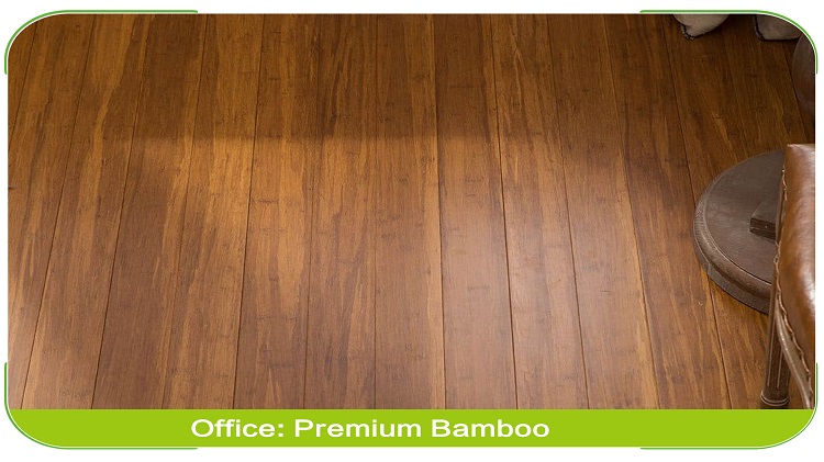 Caramel Solid Click Strand Woven Bamboo Flooring Contemporary Lounge