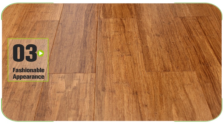 Caramel Solid Click Strand Woven Bamboo Flooring Click Locking Joint
