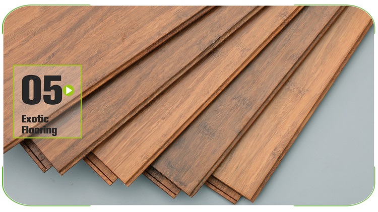 Caramel Solid Click Strand Woven Bamboo Flooring Stacked Planks