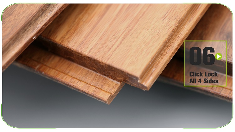 Caramel Solid Click Strand Woven Bamboo Flooring Surface Texture