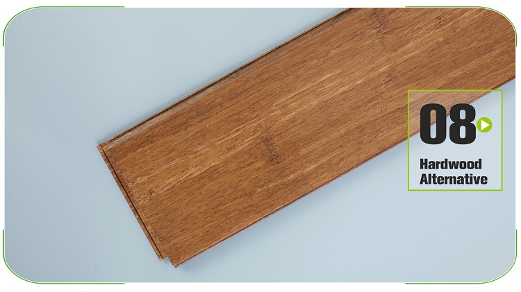 Caramel Solid Click Strand Woven Bamboo Flooring Side Edge View