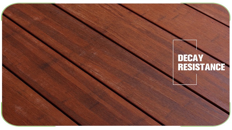 Flat Side Brown Bamboo Composite Decking Surface Texture