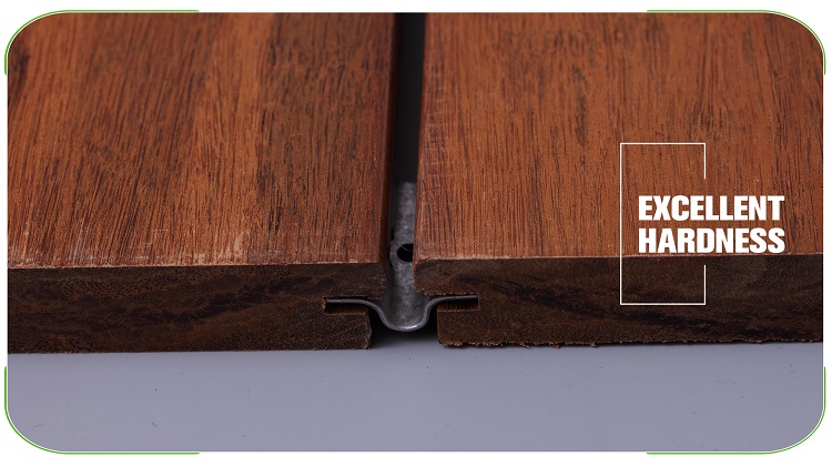 Flat Side Brown Bamboo Composite Decking Stacked Materials