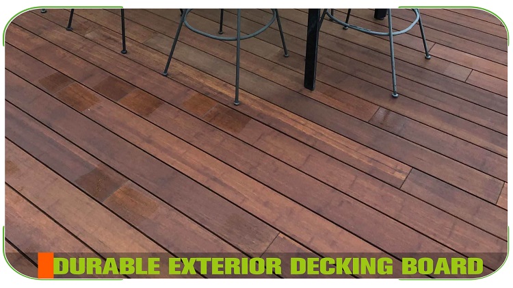 Flat Side Brown Bamboo Composite Decking Garden Terrace Project