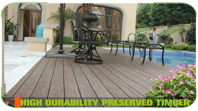 Flat Side Brown Bamboo Composite Decking Commercial Plaza Layout