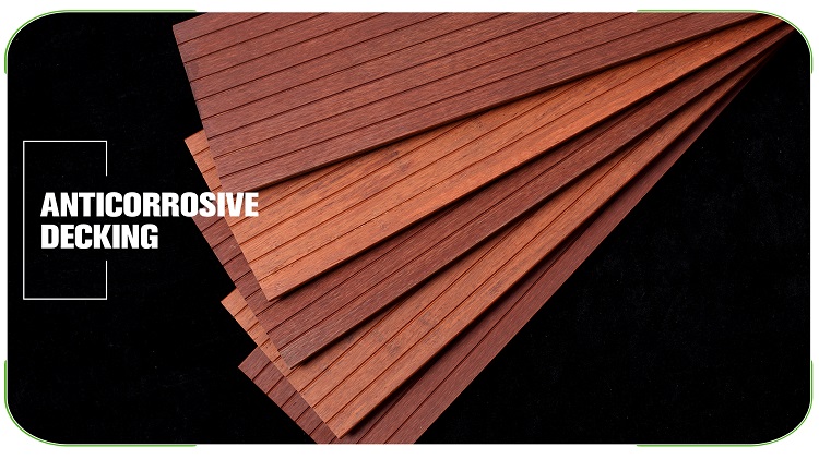Small Groove Brown Fused Bamboo Decking Edge Groove Detail