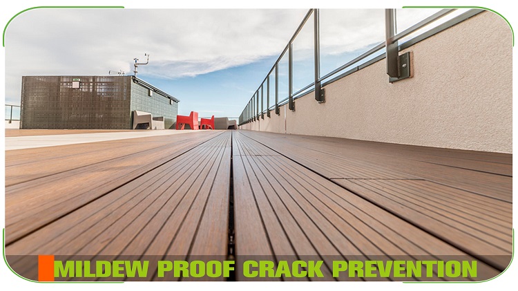Small Groove Brown Bamboo Decking Garden Terrace Project