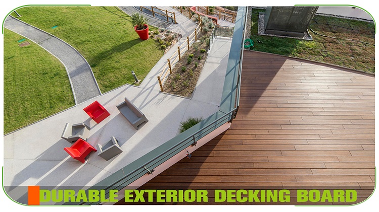 Small Groove Brown Bamboo Decking Swimming Pool Walkway