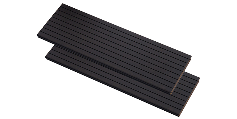 Small Groove Dark Carbonized Strand Woven Bamboo Decking