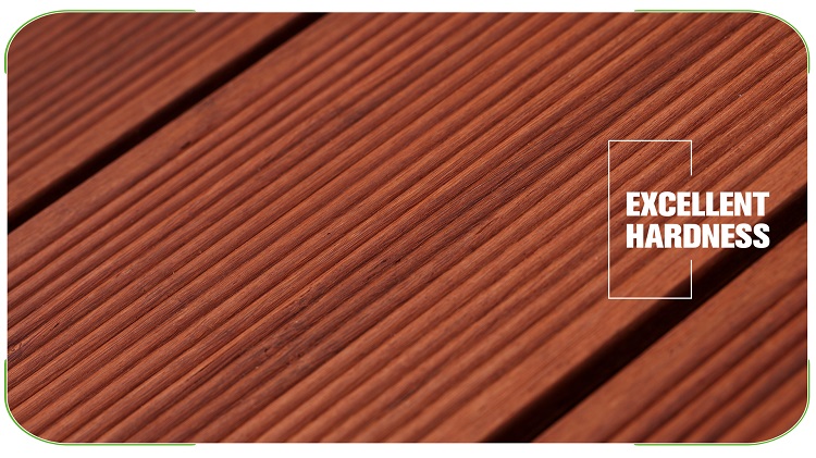Small Ripple Brown Bamboo Decking Stacked Materials