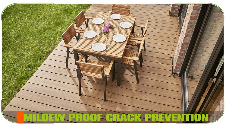 Small Ripple Brown Bamboo Decking Swimming Pool Walkway