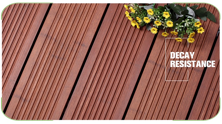 Big Wave Brown Bamboo Decking Surface Texture