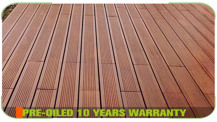 Big Wave Brown Bamboo Decking Swimming Pool Walkway