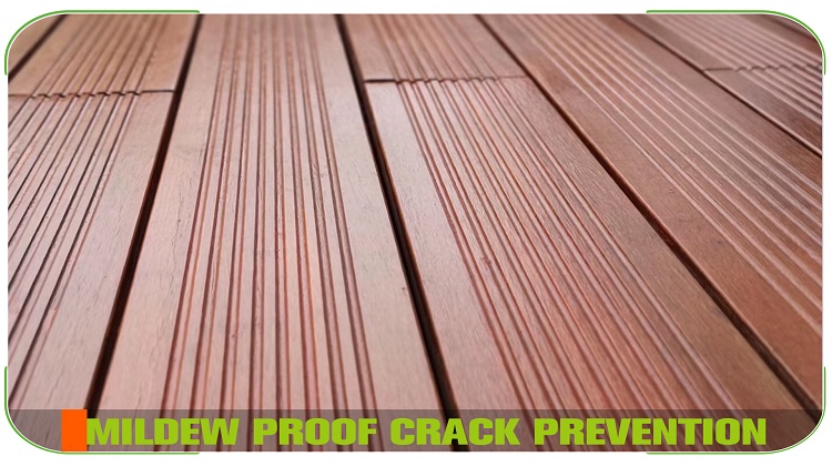 Big Wave Brown Bamboo Decking Public Park Boardwalk