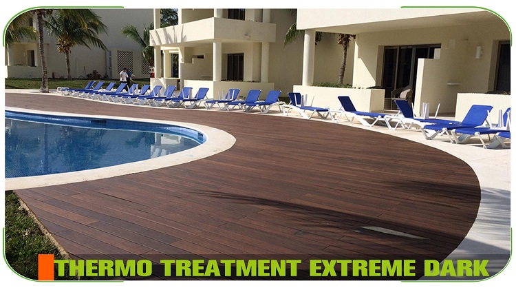 Flat Side Dark Carbonized Bamboo Decking Outdoor Architecture