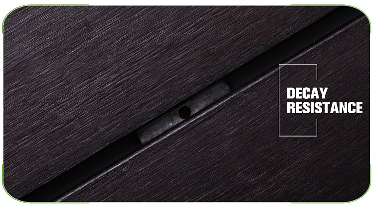 Flat Side Dark Carbonized Bamboo Decking Surface Texture