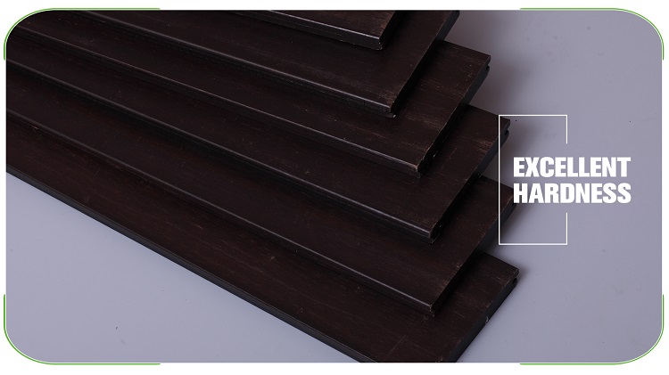 Flat Side Dark Carbonized Bamboo Decking Stacked Materials