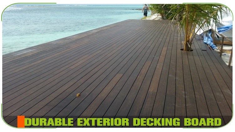 Flat Side Dark Carbonized Bamboo Decking Garden Terrace Project