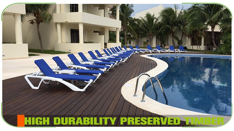 Flat Side Dark Carbonized Bamboo Decking Commercial Plaza Layout