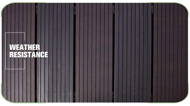 Small Groove Dark Carbonized Bamboo Decking Close Up Planks