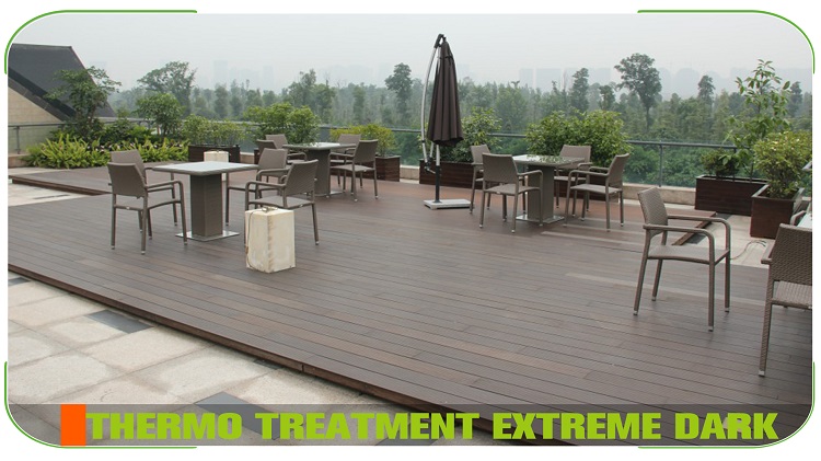 Small Groove Dark Carbonized Bamboo Decking Outdoor Architecture