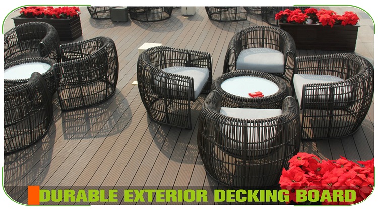 Small Groove Dark Carbonized Bamboo Decking Garden Terrace Project