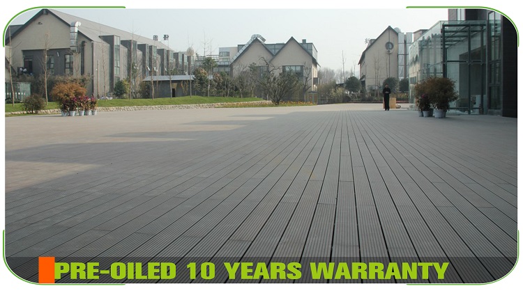 Small Groove Dark Carbonized Bamboo Decking Public Park Boardwalk