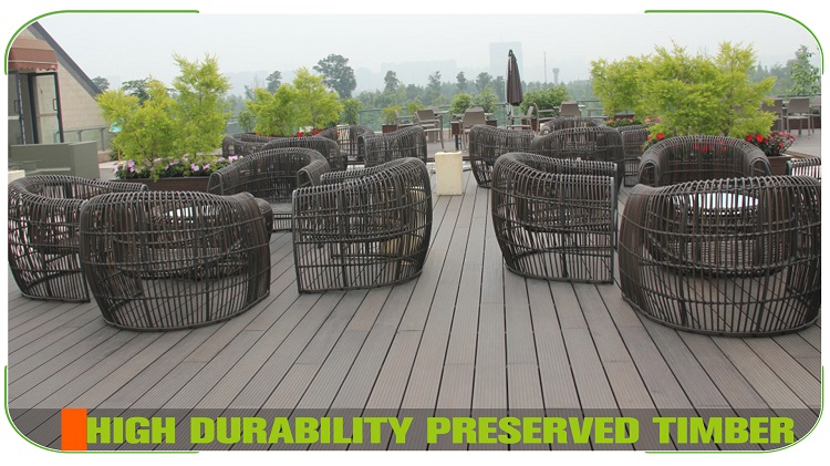 Small Groove Dark Carbonized Bamboo Decking Commercial Plaza Layout