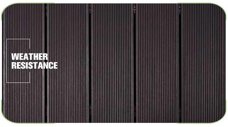 Small Ripple Dark Carbonized Bamboo Decking Close Up
