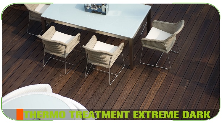 Small Ripple Dark Carbonized Bamboo Decking Backyard Patio Architecture