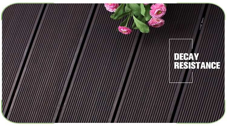Small Ripple Dark Carbonized Bamboo Decking Surface Texture