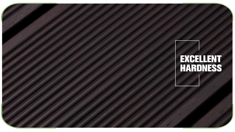 Small Ripple Dark Carbonized Bamboo Decking Side Profile