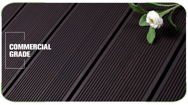 Small Ripple Dark Carbonized Bamboo Decking Detailed View