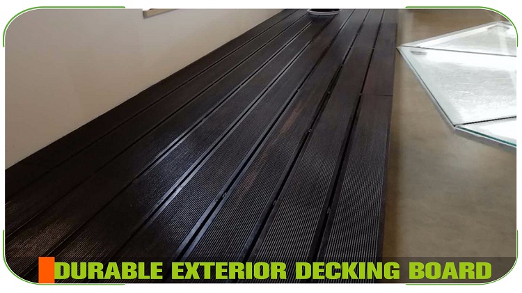 Small Ripple Dark Carbonized Bamboo Decking Garden Project