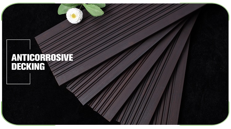 Big Wave Extreme Dark Bamboo Decking Side View