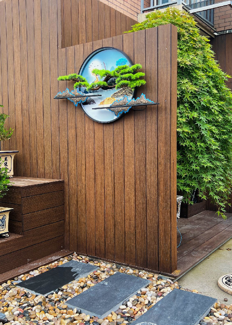 bamboo decking black color small wave