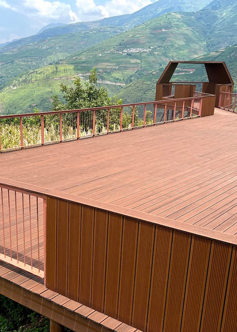 bamboo decking brown color small wave