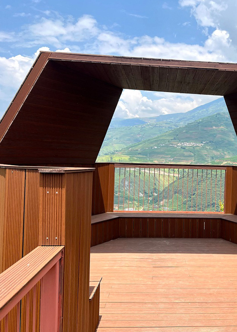 bamboo decking brown color flat sides