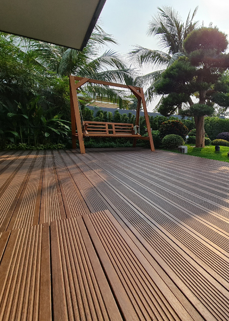 bamboo decking teak color big wave