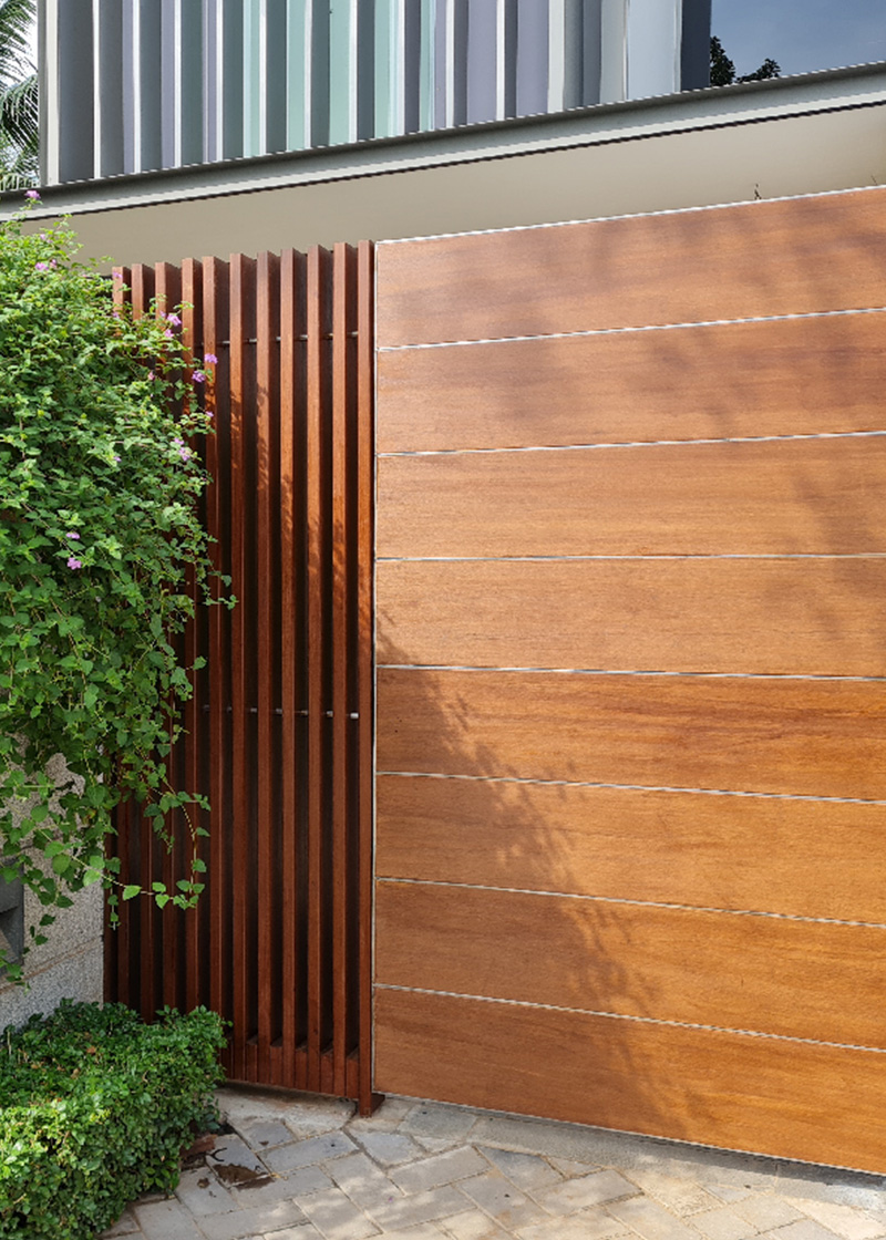 bamboo decking teak color flat sides