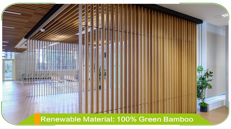 Horizontal Caramel Bamboo Plywood Architectural Wall Cladding Project